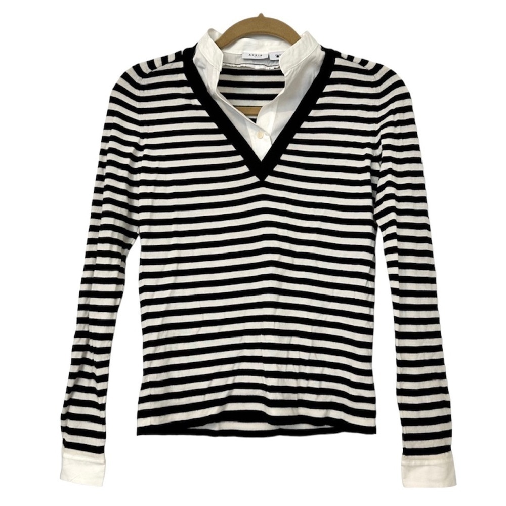 Akris Punto Wool Striped Sweater With Collar